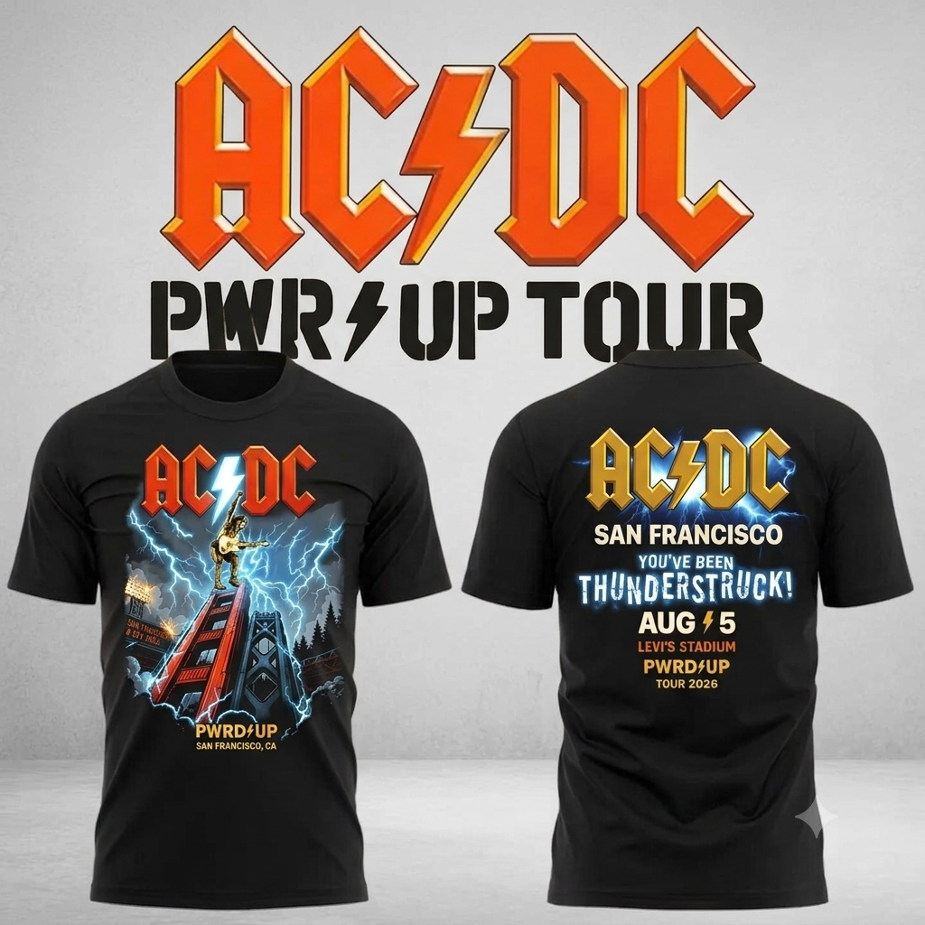 01.13. Special Shirt AC/DC - San Francisco, CA - Power Up Tour 2026 T-Shirt