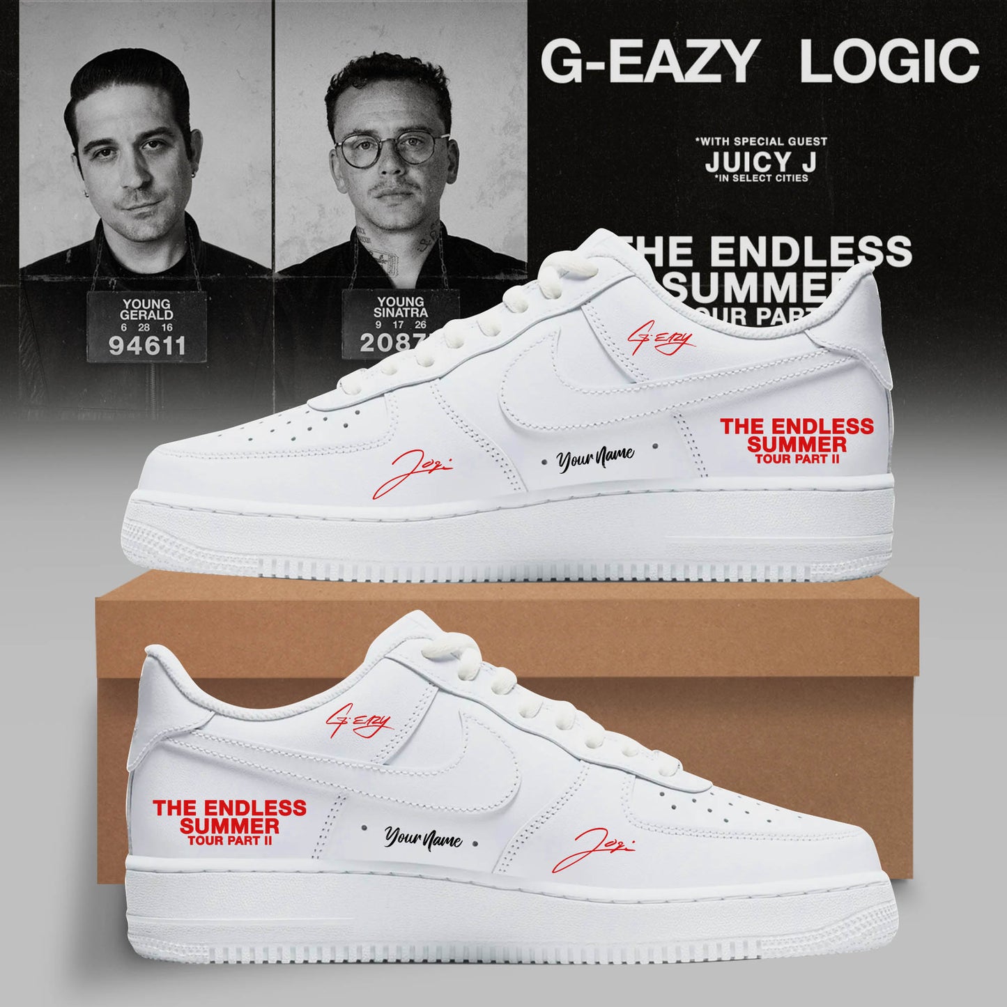 Logic & G-Eazy The Endless Summer Tour Part II Limited AF1 Shoes
