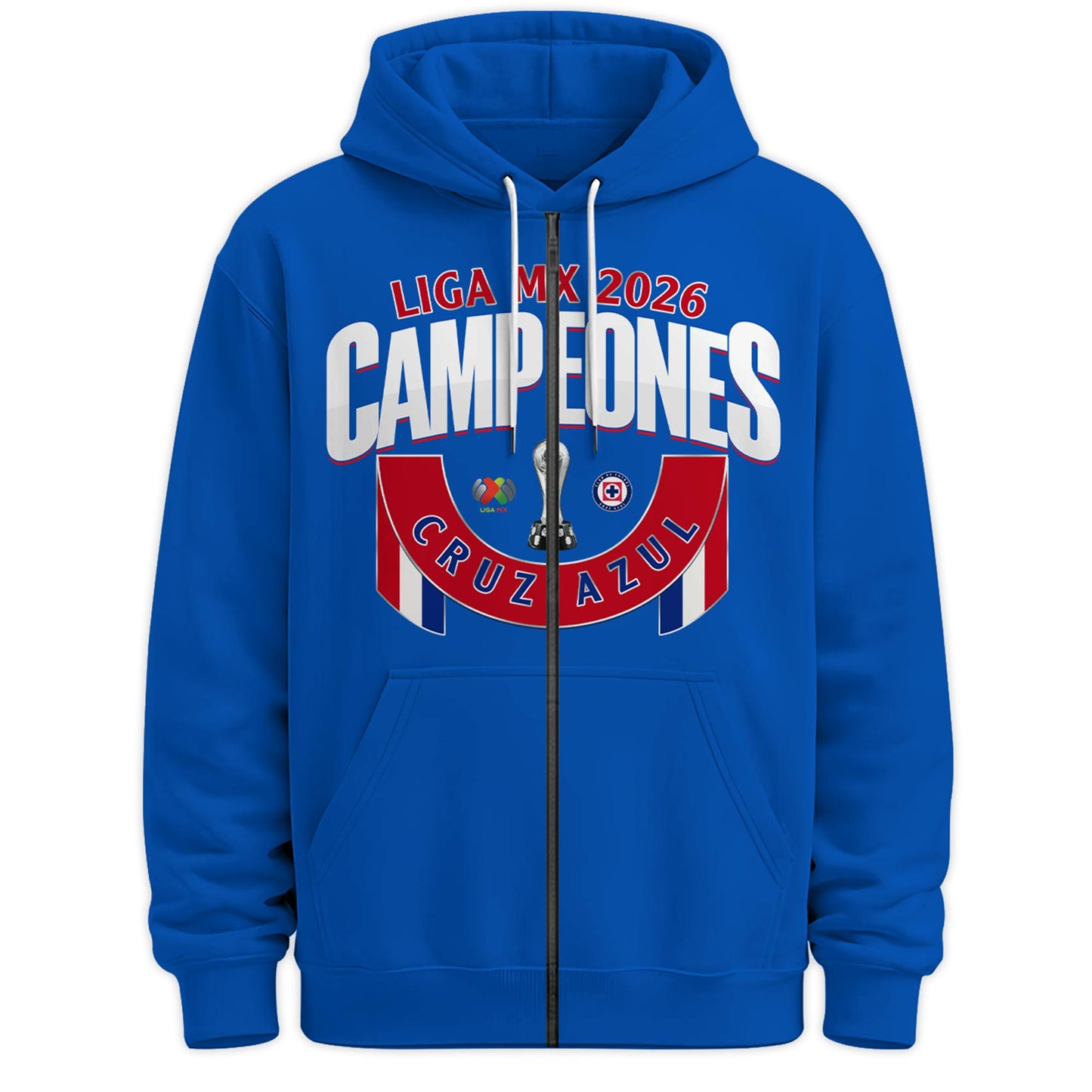 Cruz Azul 2026 Campeones Royal Blue Zip Hoodie