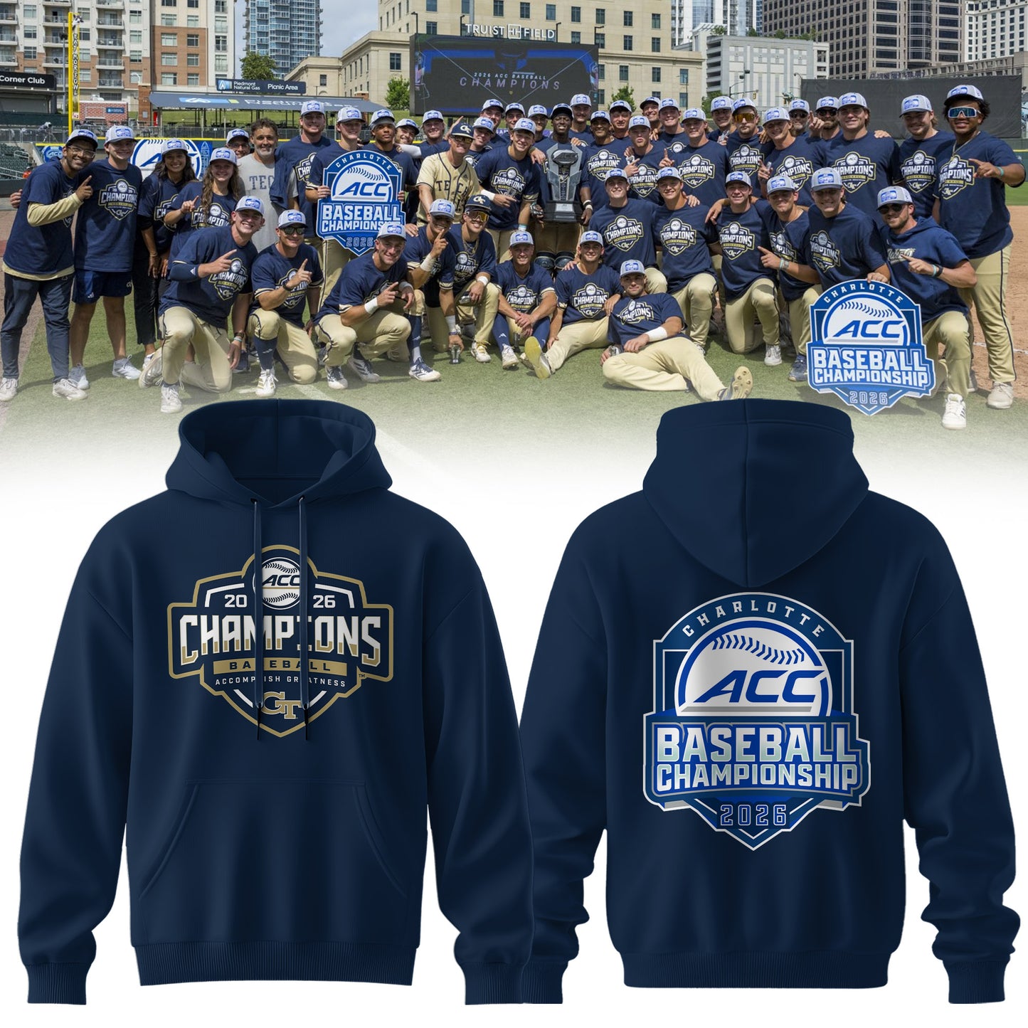 Georgia Tech Yellow Jackets Baseball ACC Tournament Champions Hoodie