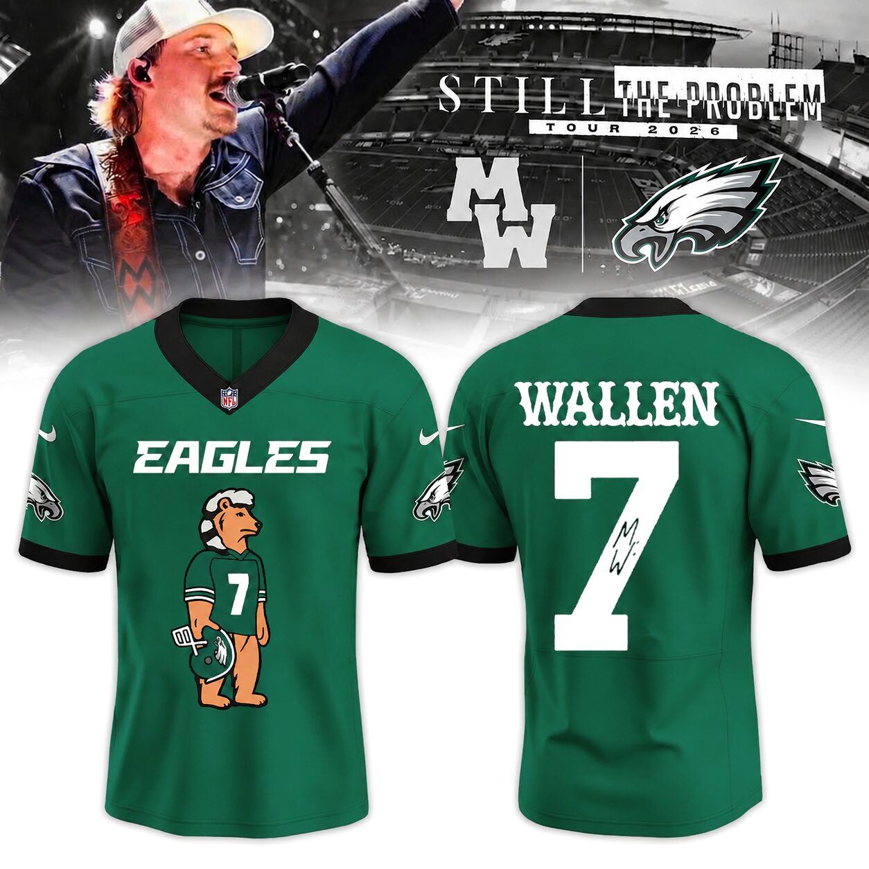 Philadelphia Eagles X Morgan Wallen Still The Problem Tour 2026 Jersey
