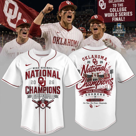 Oklahoma Sooners Baseball 2026 NCAA Baseball National Champions Jersey