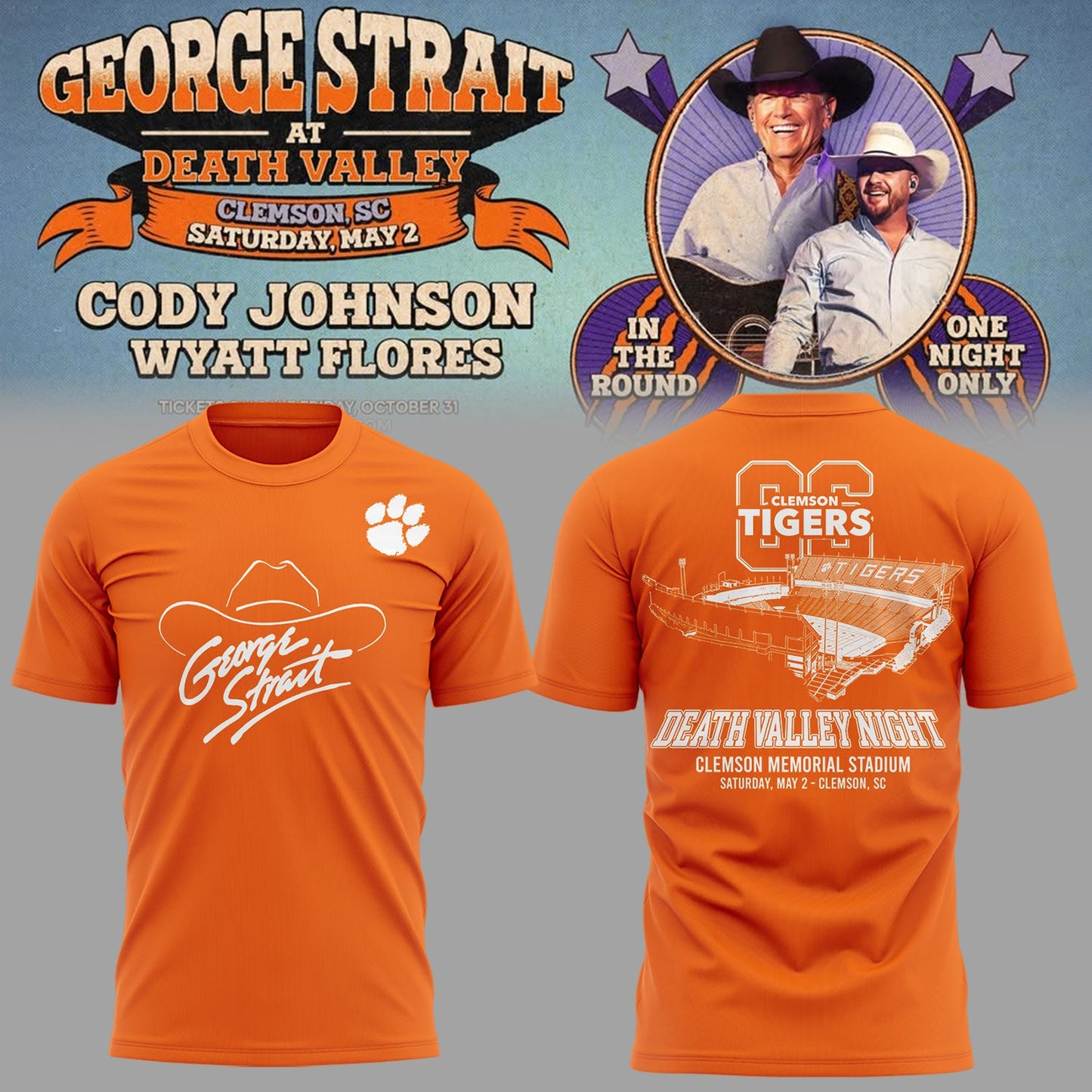 G.Strait 2026 “One-Night Only” Concert at Clemson Memorial Stadium 🤠🎸🐾Shirt