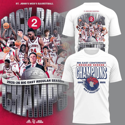 Limited St. John’s Men’s Basketball Back to Back BIG EAST Regular Season Champions TShirt