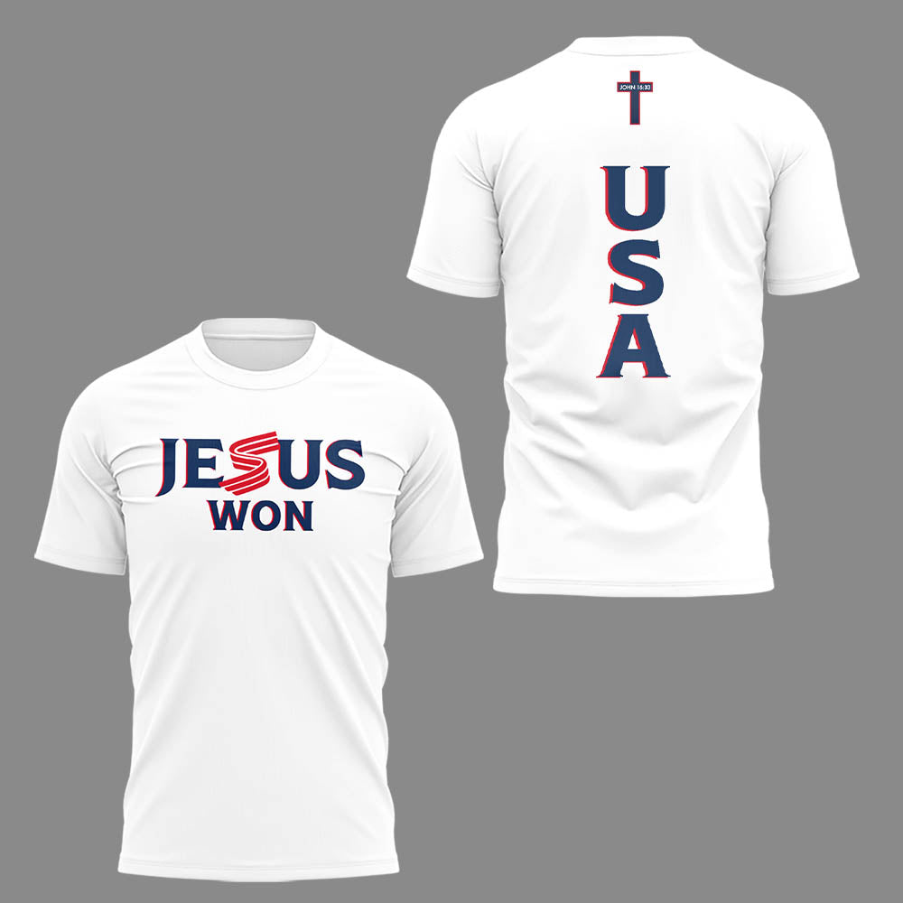Limited Edition USA Baseball “Jesus Won” Tshirt