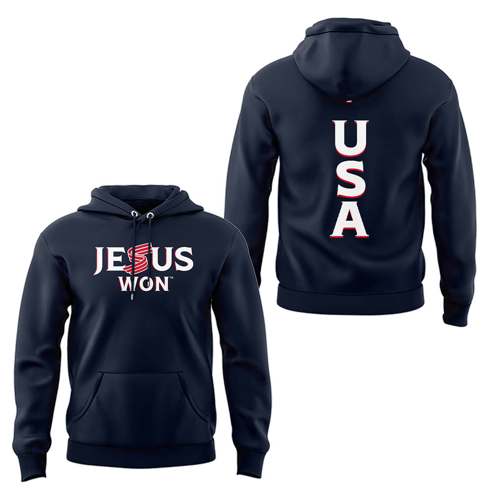 Limited Edition USA Baseball “Jesus Won” Hoodie