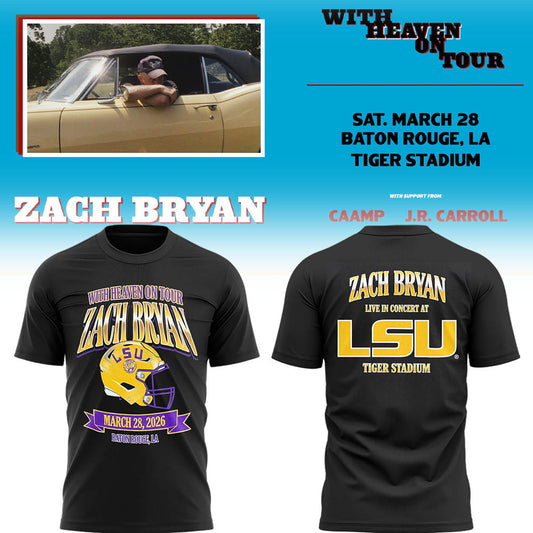 Limited Zach “With Heaven On Tour 2026.” at LSU TShirt-LL260328002