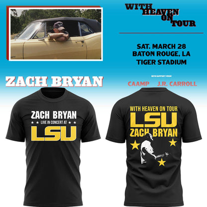 Limited Zach “With Heaven On Tour 2026.” at LSU TShirt-LL260328003