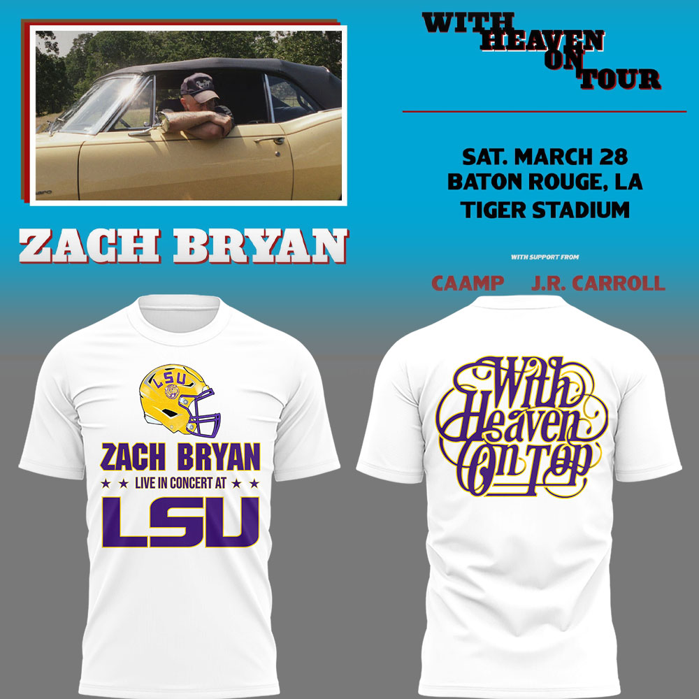 Limited Zach “With Heaven On Tour 2026.” at LSU TShirt-LL260328008