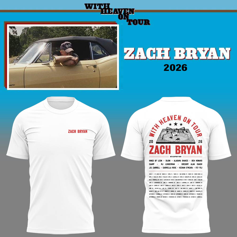 Limited Zach “With Heaven On Tour 2026.” TShirt
