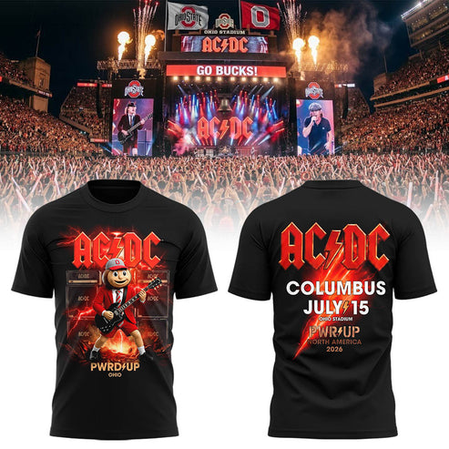 Limited Edition POWER UP Tour 2026 At Ohio Stadium T-Shirt