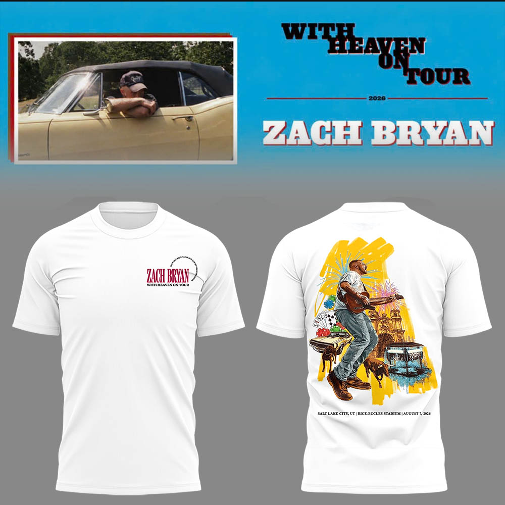 Exclusive Version Utah Utes Football x Zach Bryan White T-Shirt 2026