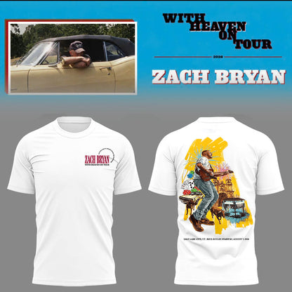 Exclusive Version Utah Utes Football x Zach Bryan White T-Shirt 2026