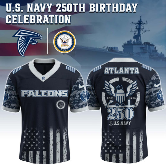 Atlanta Falcons x U.S. NAVY 250TH Birthday Special Edition Jersey - Tycheco
