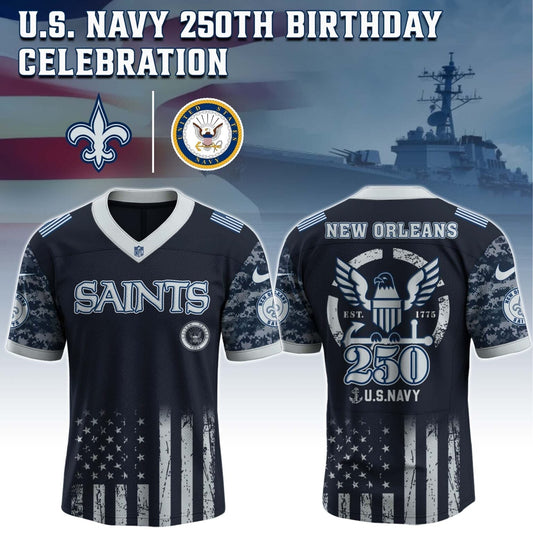 New Orleans Saints x U.S. NAVY 250TH Birthday Special Edition Jersey - Tycheco