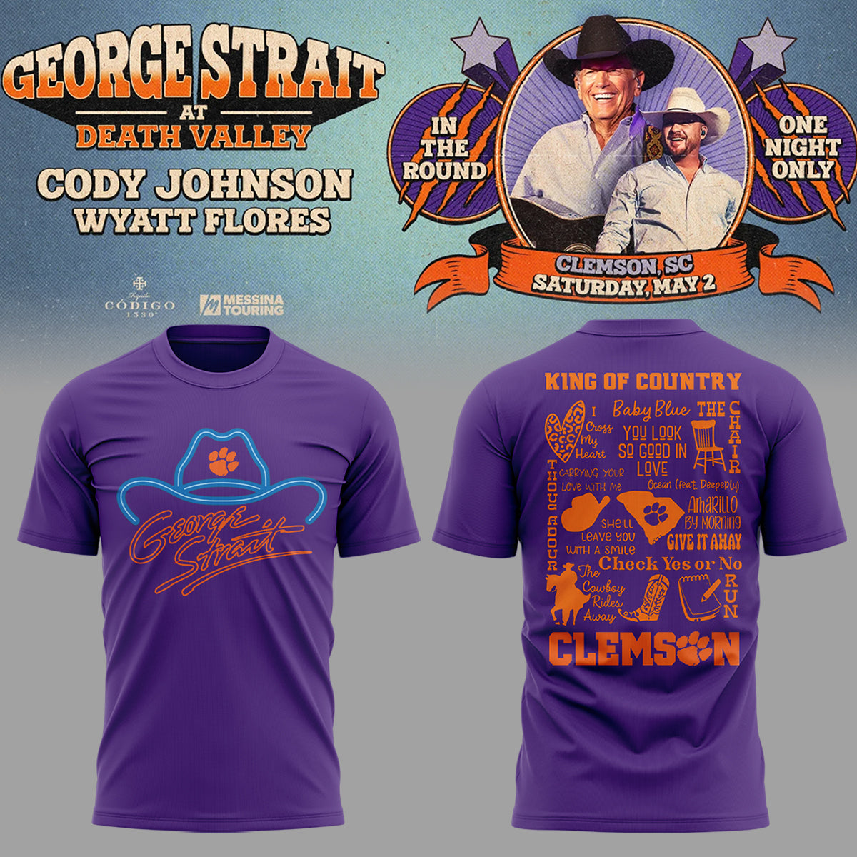 G.Strait 2026 “One-Night Only” Concert at Clemson Memorial Stadium 🤠🎸🐾Shirt