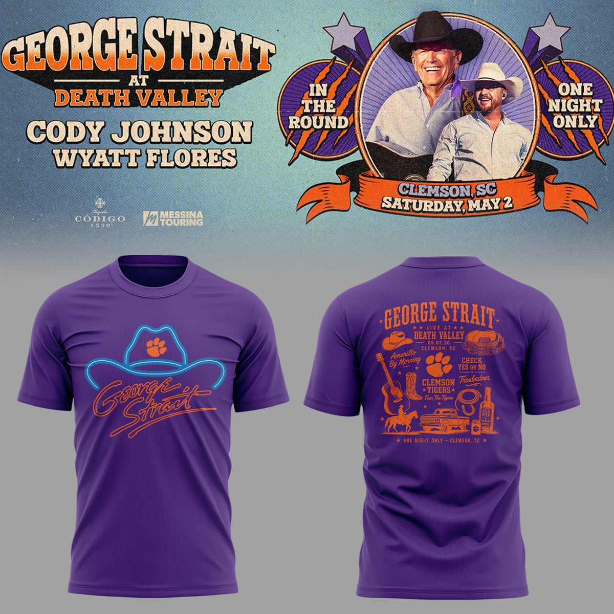 G.Strait 2026 “One-Night Only” Concert at Clemson Memorial Stadium 🤠🎸🐾Shirt
