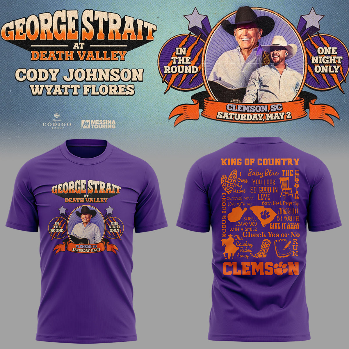 G.Strait 2026 “One-Night Only” Concert at Clemson Memorial Stadium 🤠🎸🐾Shirt
