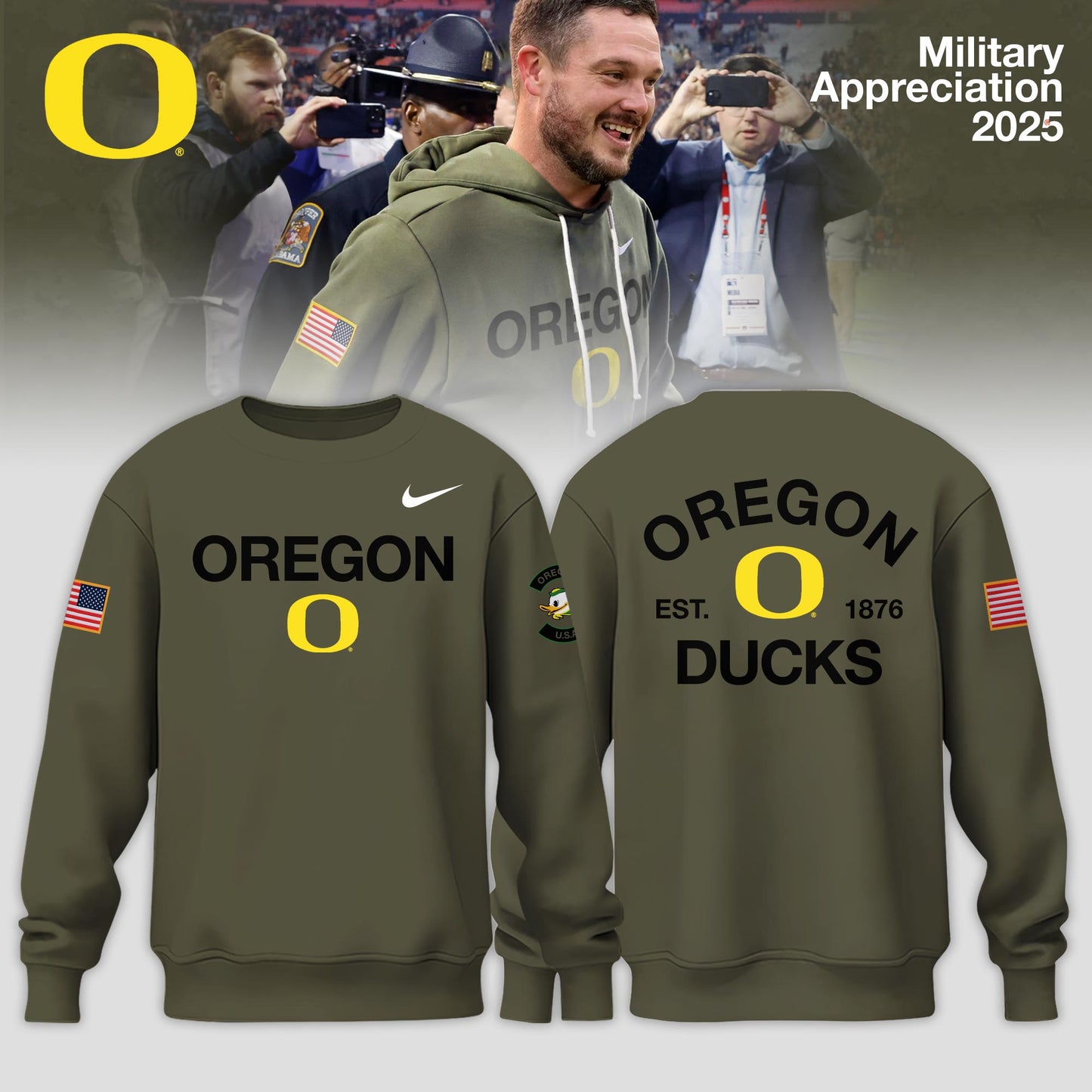Oregon Ducks 2025 Military Appreciation Limited Edition Sweatshirt
