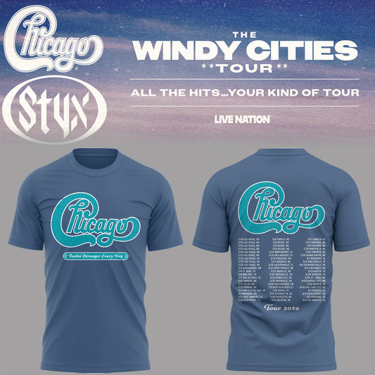 Chicago - Limited Edition The Windy Cities Tour – All The Hits… Your Kind of Tour T-Shirt 5