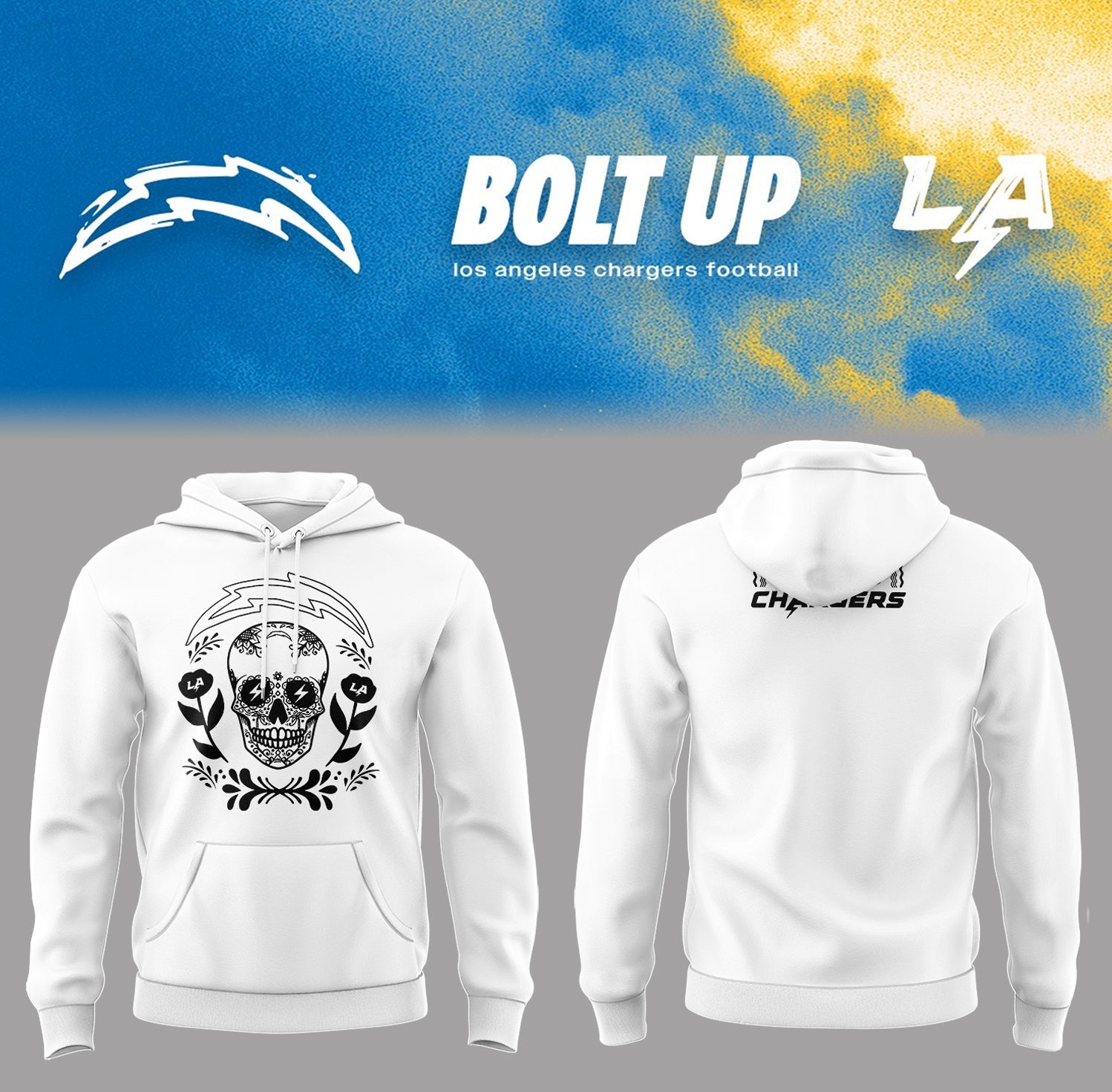 Limited Edition Chargers Bolt Up Hoodie-PA073125010