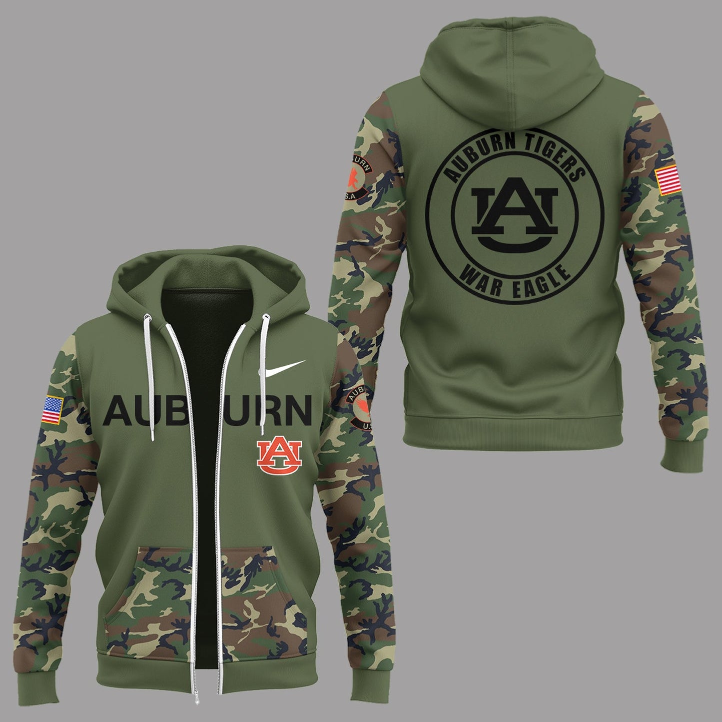 Limited Edition Auburn Veteran Zip Hoodie