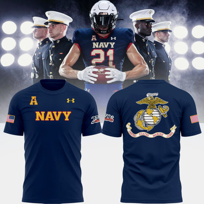 Limited Edition NAV Football Happy 250th Birthday U.S. Marines T-Shirt