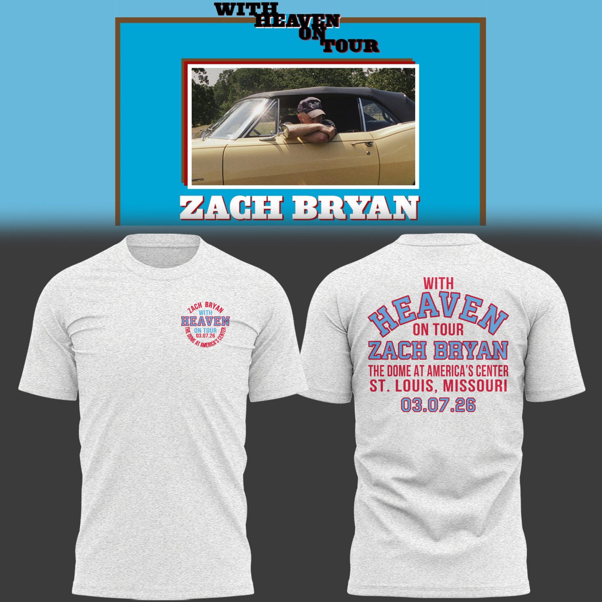 Limited Zach “With Heaven On Tour 2026.” TShirt-PU26030703