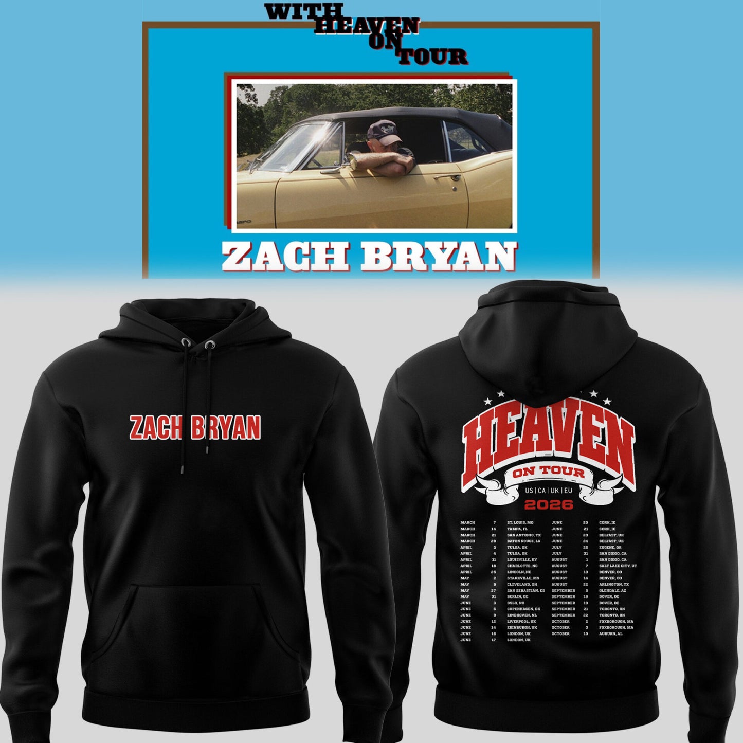 Limited Zach “With Heaven On Tour 2026.” Hoodie-PU26030706