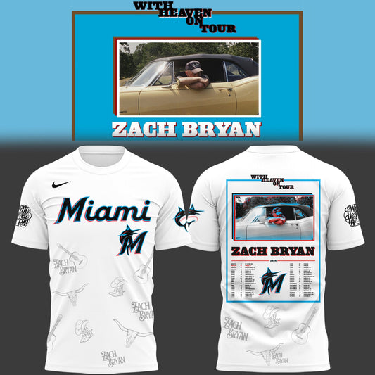 Limited Zach “With Heaven On Tour 2026.” x Marlins TShirt-PU26031407