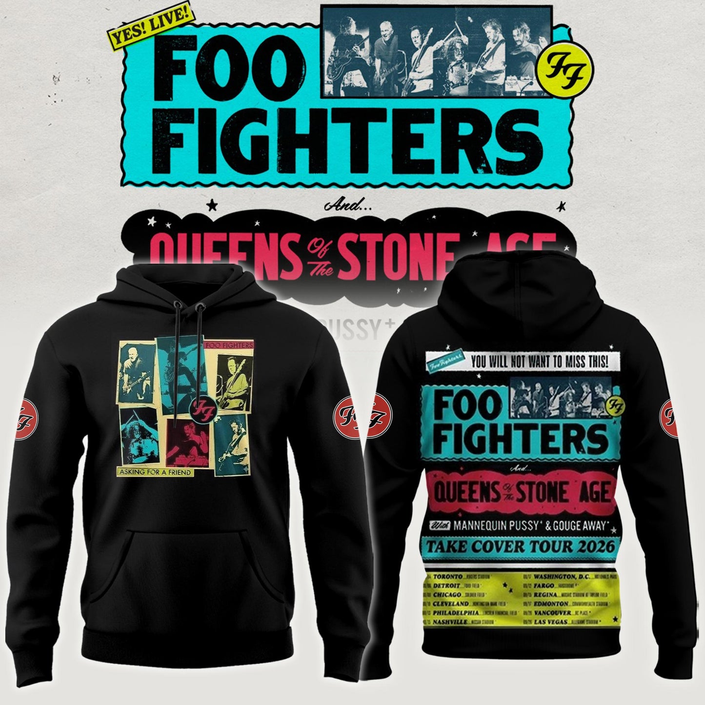 Foo Fighters 2026 Take Cover Tour Limited Hoodie
