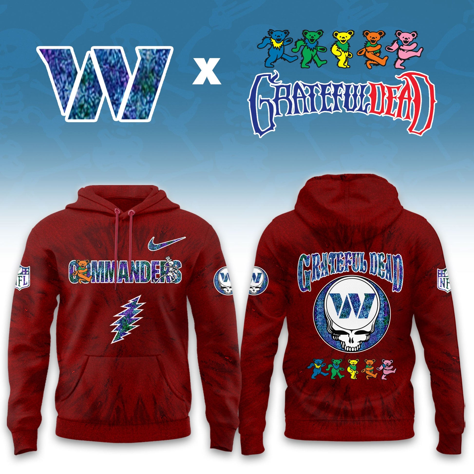 __Washington Commanders Grateful Dead Limited Hoodie