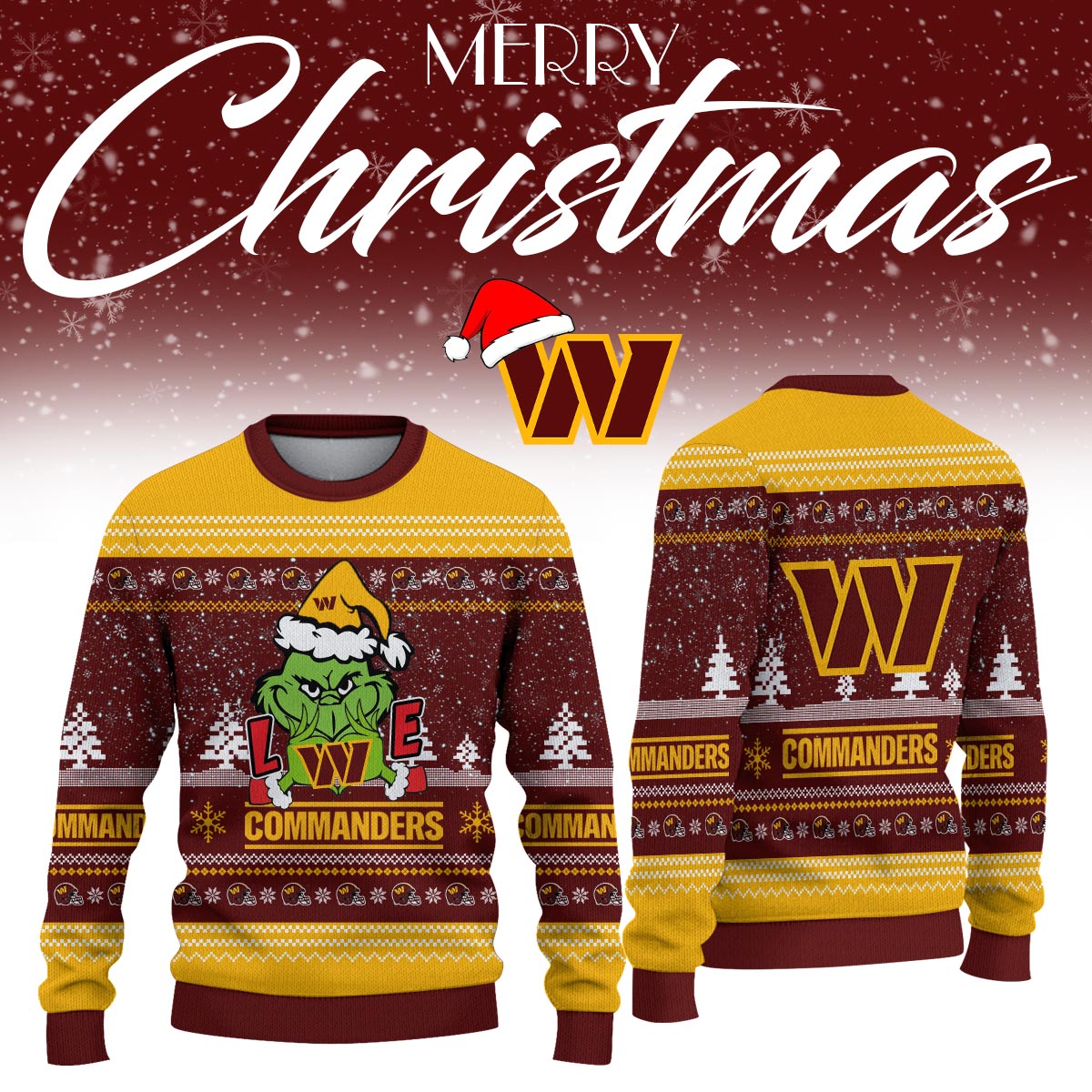 _Washington Commanders Limited Ugly Christmas Sweaters