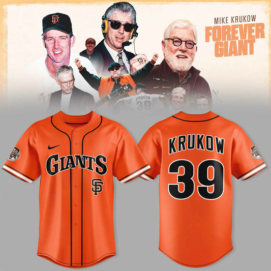 _SF Gnts 39 Years Mike Krukow Forever Giants 3D All-Over Print Baseball Jersey V4