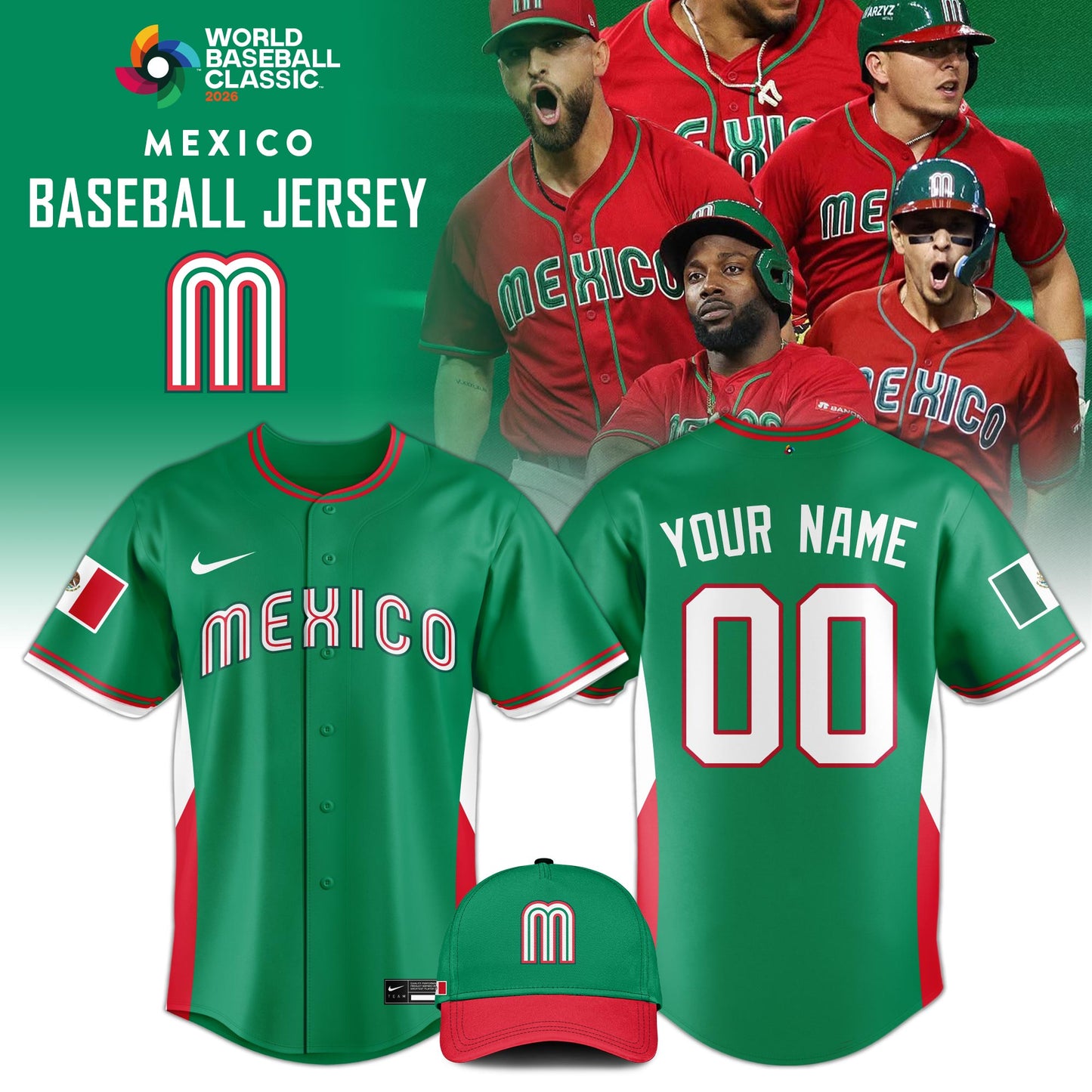 Mexico Baseball 2026 World Baseball Classic Jersey Limited Edition Green
