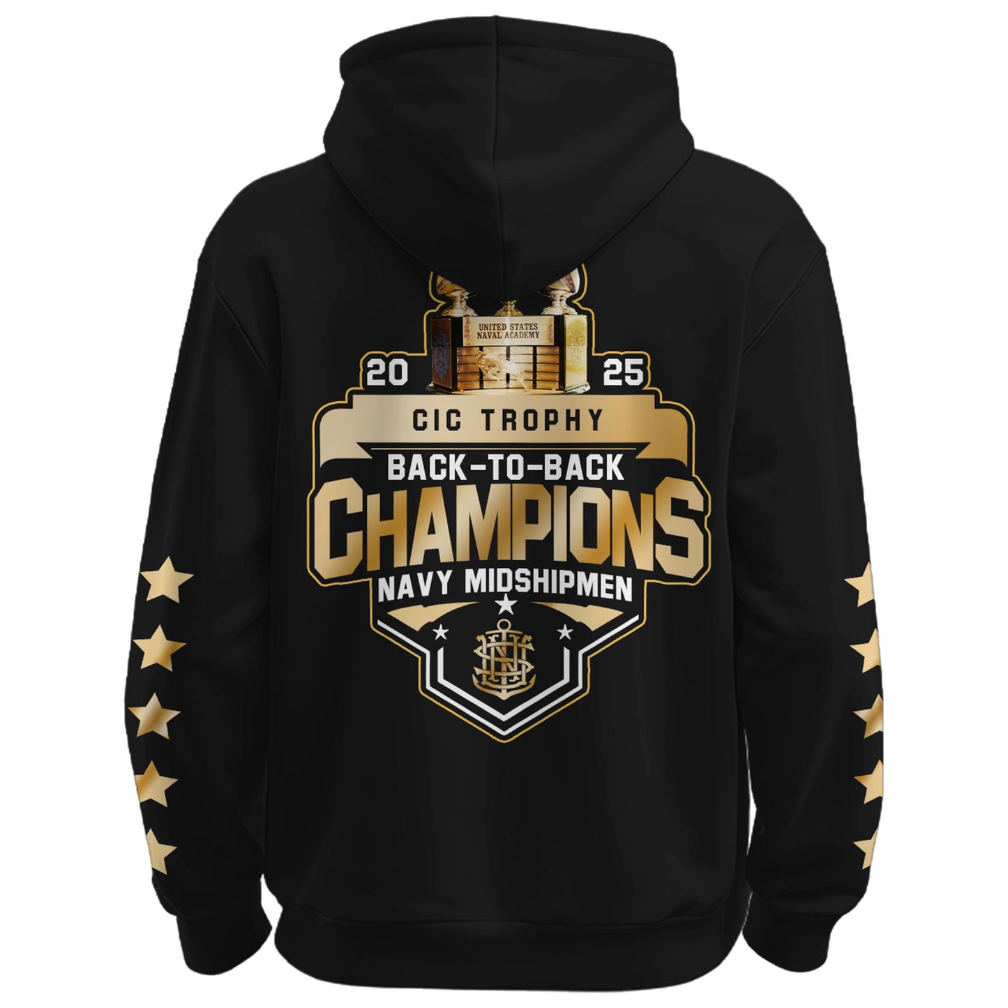 Navy Midshipmen Special Back to Back CIC trophy Champions 2025 Hoodie
