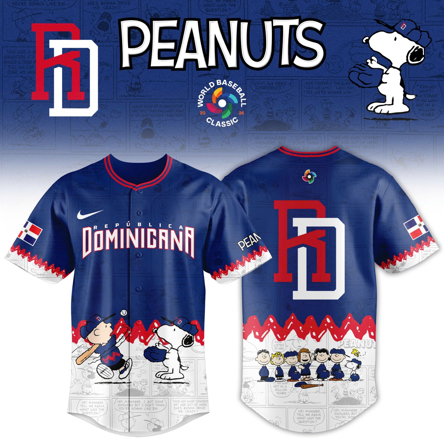 Dominican Republic x Peanuts Baseball Team 2026 World Baseball Classic Limited Jersey