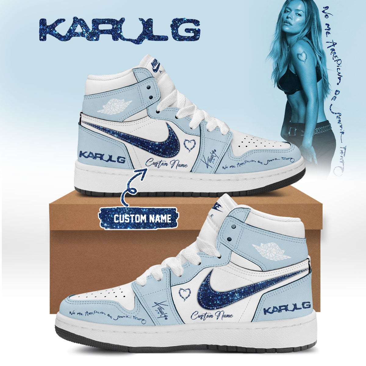 .KaRol G Album “NO ME ARREPIENTO DE SENTIR TANTO” 🩵 – Shoes 1-2
