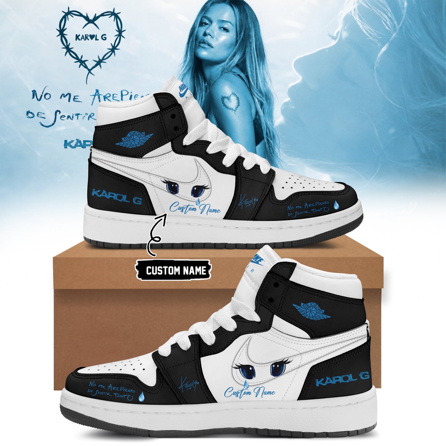 _Karol G “ NO ME ARREPIENTO DE SENTIR TANTO ” 🩵 Signature Limited Edition – Shoes 2