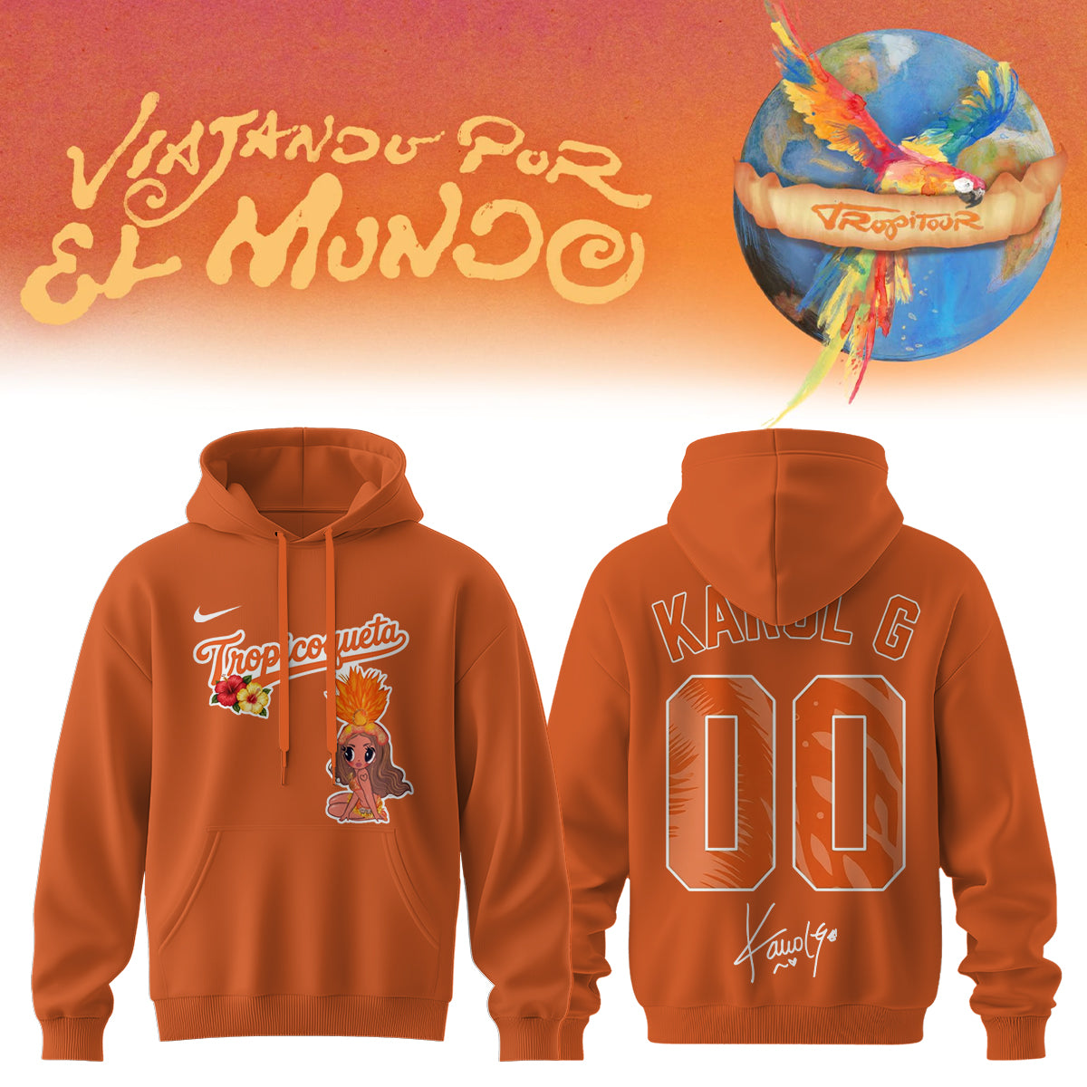 .Karol G – “Nos Vamos de Tour”. Limited Edition Signature Hoodie – Custom Number