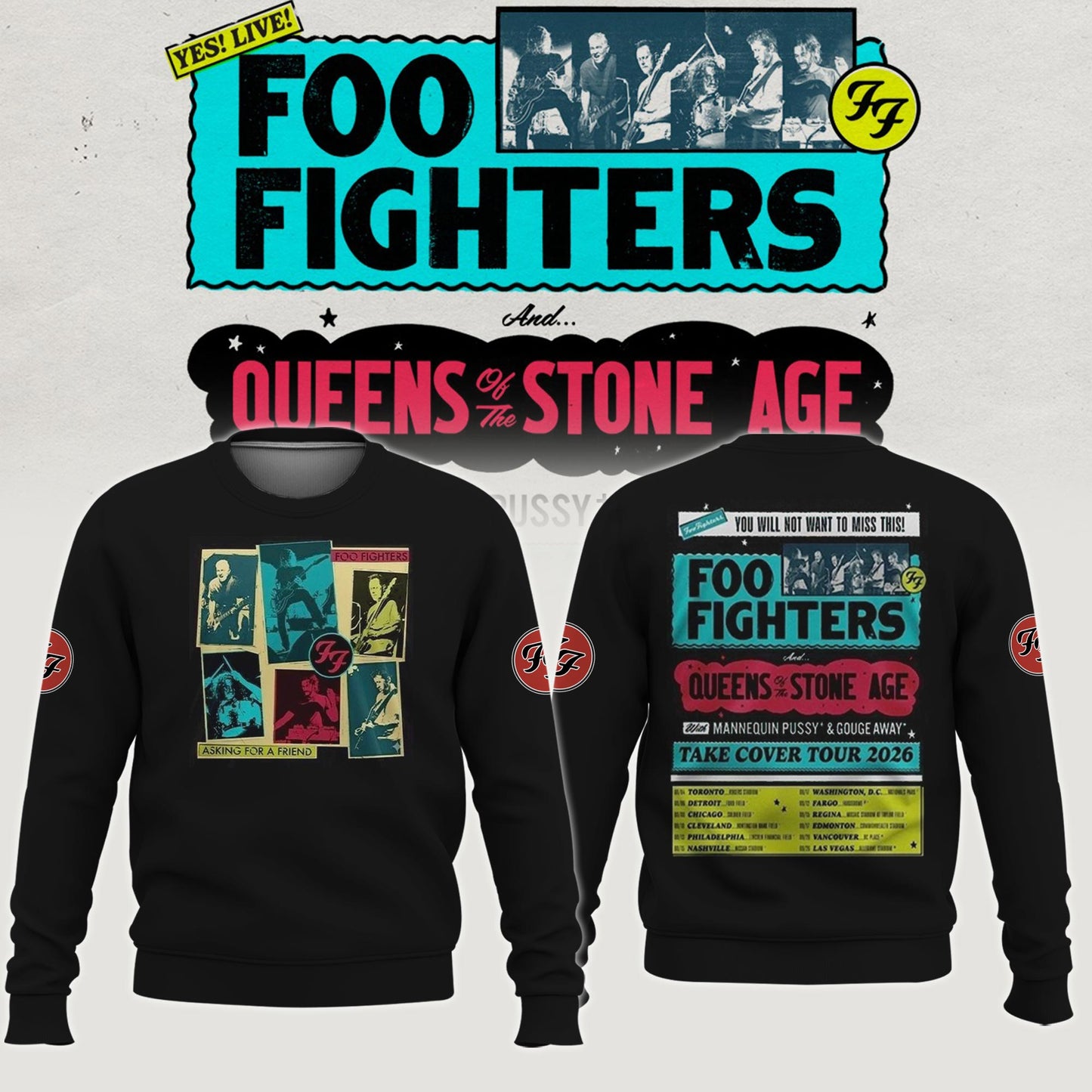 Foo Fighters 2026 Take Cover Tour Limited Sweatshirt