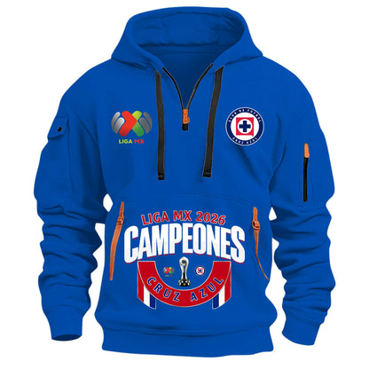 Cruz Azul 2026 Campeones Royal Blue Hoodie