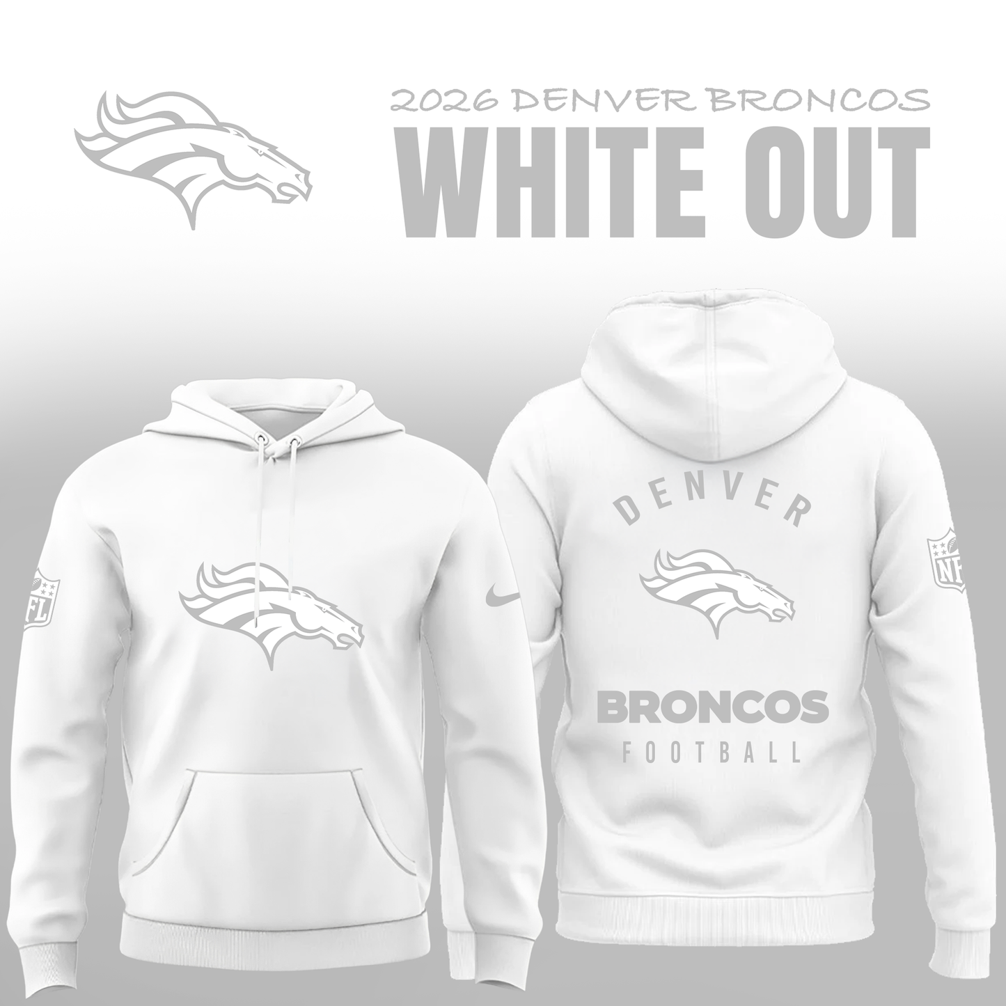 Denver Broncos "2026 White Out" Limited Edition Hoodie