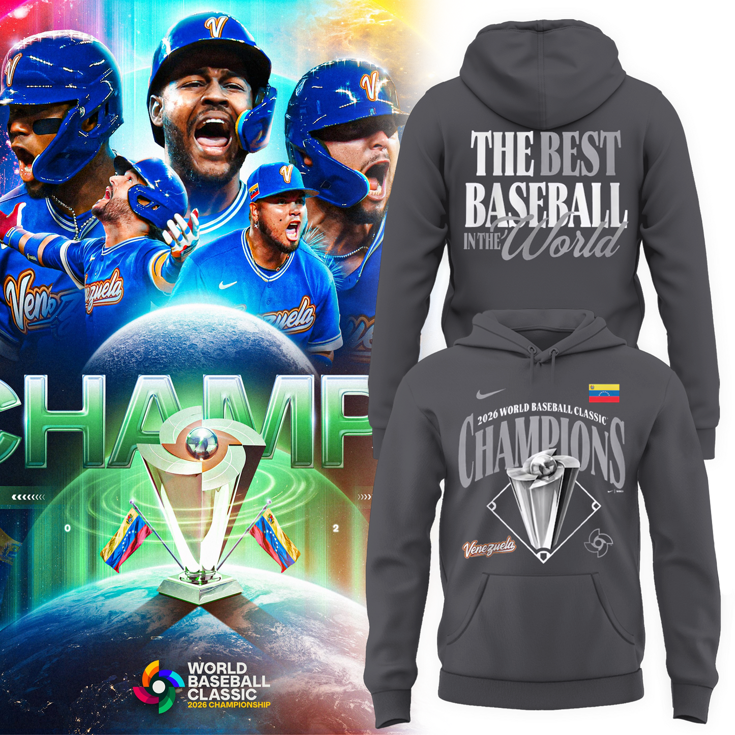 Venezuela Baseball 2026 World Baseball Classic Champions Hoodie