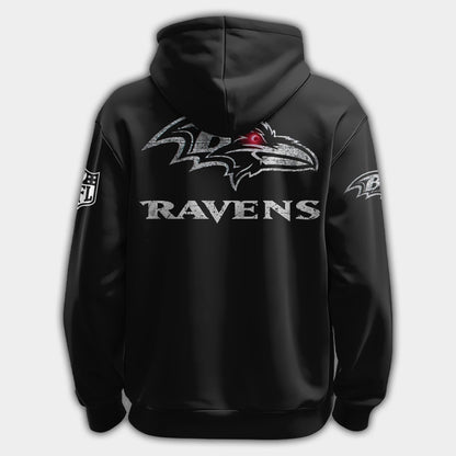 Ravens All-Black Darkness Zip Hoodie