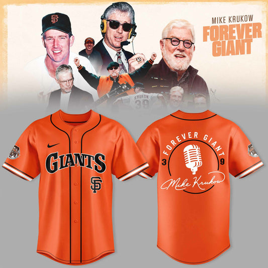 _SF Gnts 39 Years Mike Krukow Forever Giants 3D All-Over Print Baseball Jersey V3