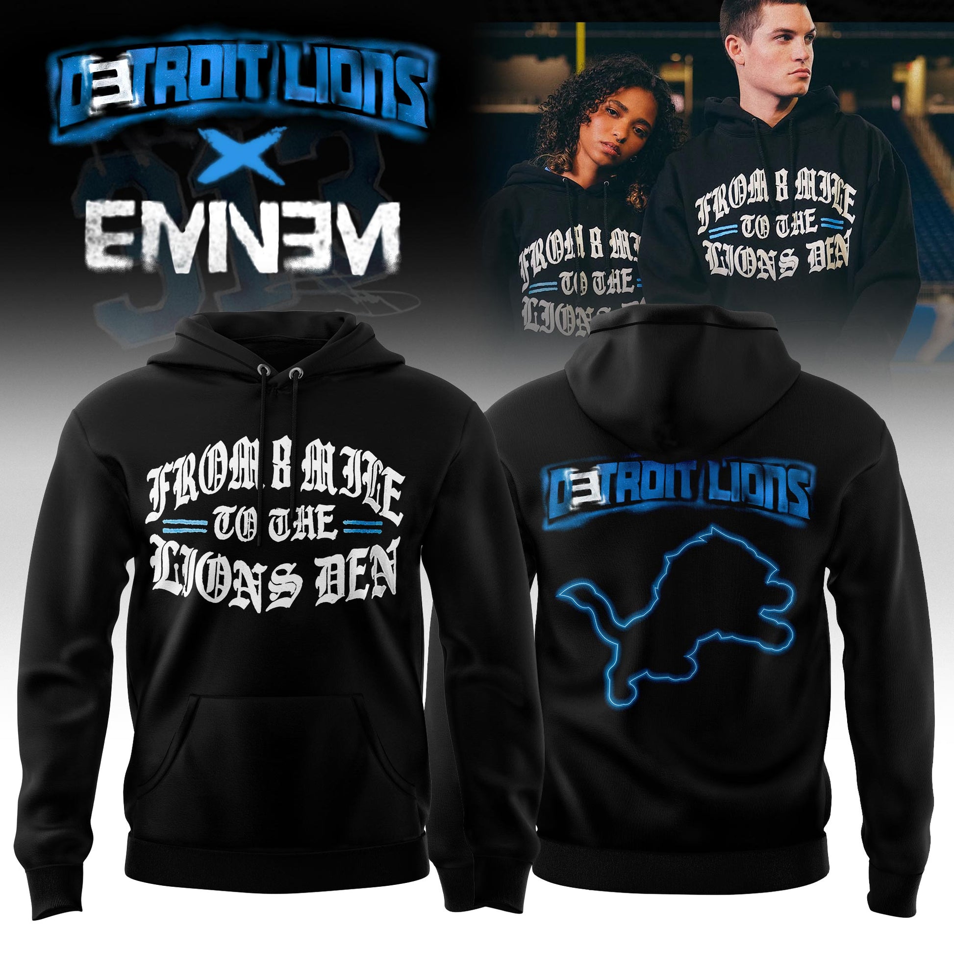 Eminem x Detroit Lions “Thanksgiving Halftime Show” Limited Edition Hoodie