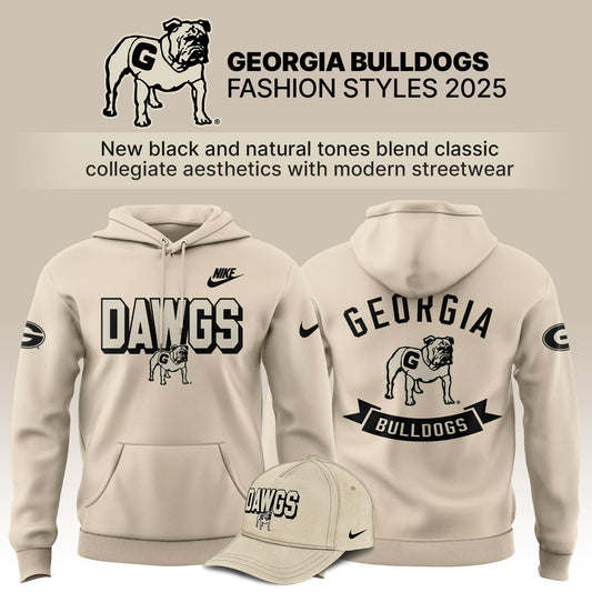 Georgia Bulldogs Bold Fashion 2025 Limited Edition Hoodie - Natural