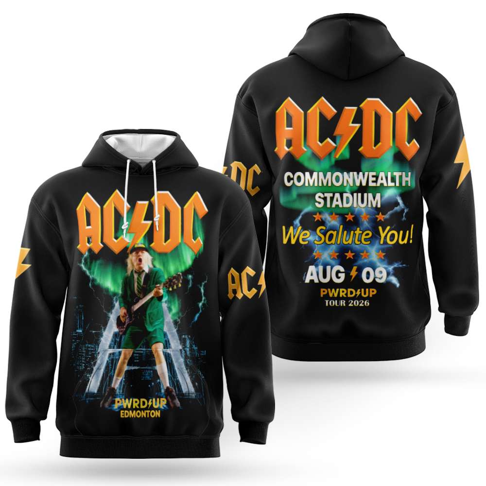 AC/DC Power Up Tour 2026 - Edmonton, AL Canada  3D Unisex Hoodie