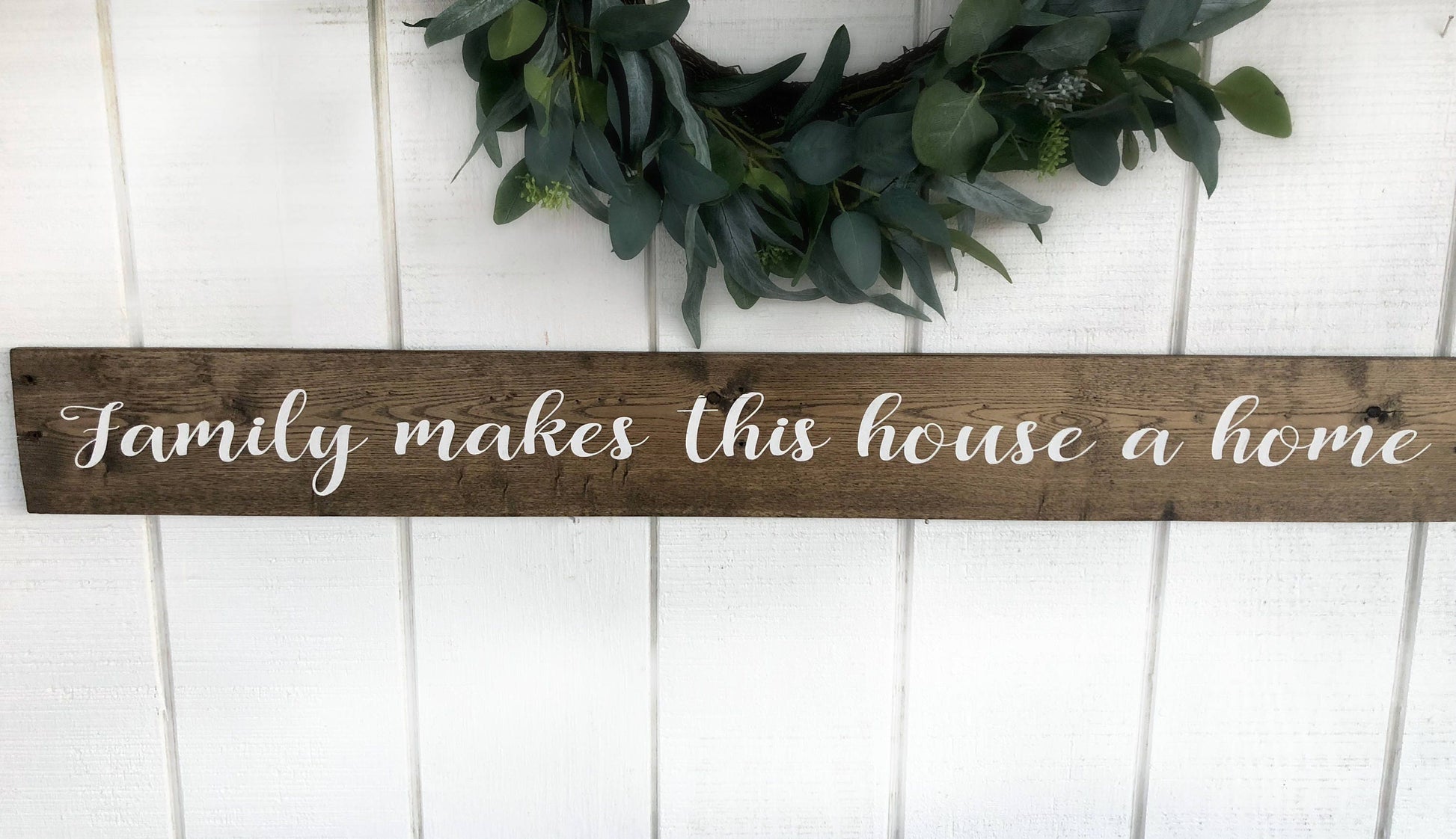 Family Makes This House A Home Sign, Family Sign, Farmhouse Decor, Rustic Wood Sign, Housewarming Gift, Farmhouse Sign, Wall Decor
